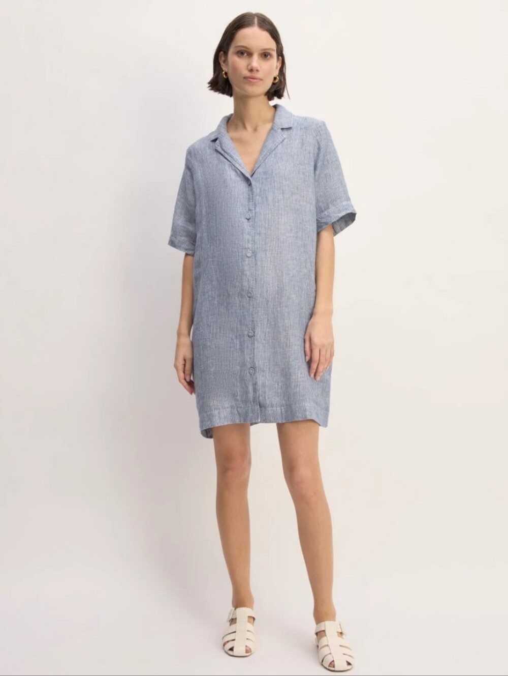 Everlane | The Shirtdress in Linen Size Small